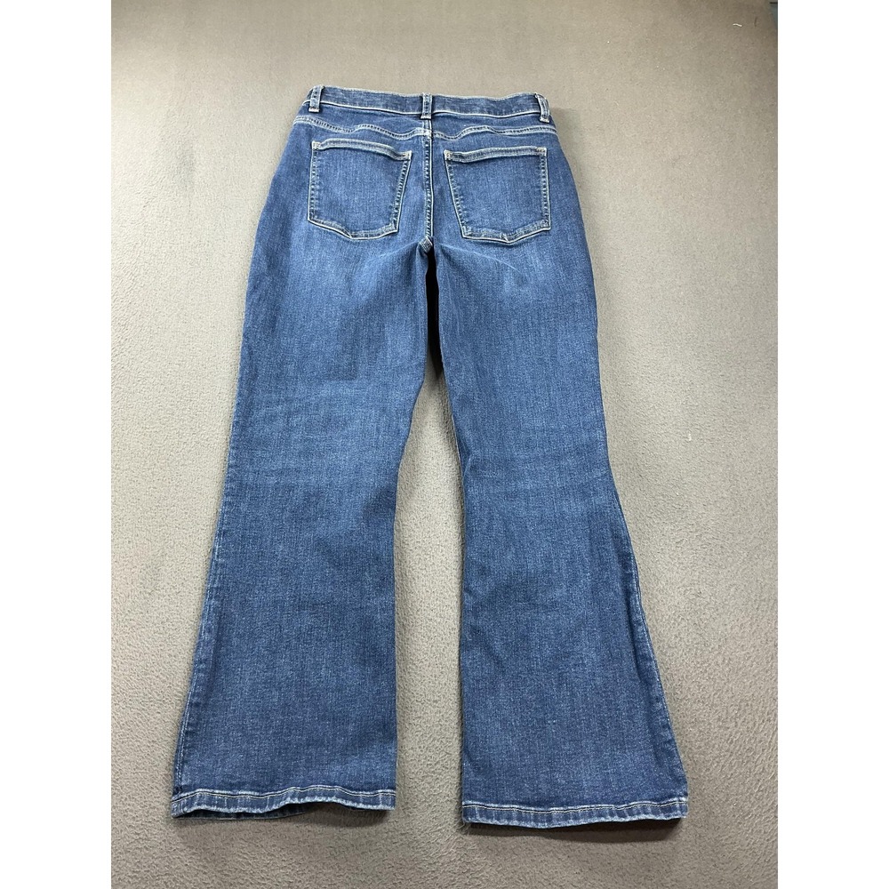 Spanx Jeans Womens 8 Blue Flared High Rise Stretch Medium Wash Denim Pants - Picture 10 of 11